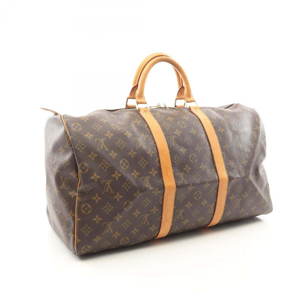 LOUIS VUITTON Brown Monogram Leather Keepall 50 Boston Bag - Picture 2 of 11